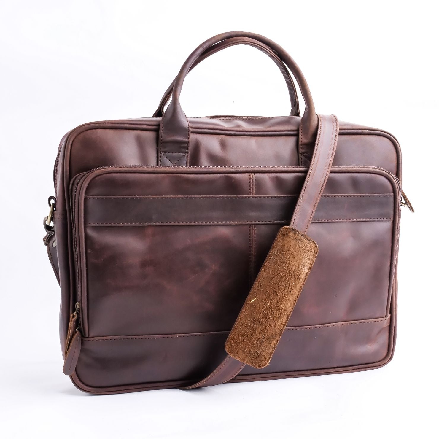 Everyday Companion Leather Laptop Bag-Vintage Midnight Brown