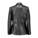 Load image into Gallery viewer, Classic 2-Button Lambskin Leather Blazer Women-Black
