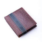 Load image into Gallery viewer, Croc-Style Leather Mens Wallet-Brown
