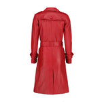 Load image into Gallery viewer, Womens Leather Long Coat-Red

