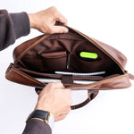 Load image into Gallery viewer, Everyday Companion Leather Laptop Bag-Tan

