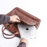 Load image into Gallery viewer, Everyday Companion Leather Laptop Bag-Tan
