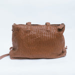 Load image into Gallery viewer, Handmade Woven  Original Leather Bag With Zipper-Tan Brown
