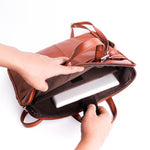 Load image into Gallery viewer, The Founder Ultra Slim Leather Laptop Bag-Tan Brown
