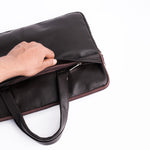 Load image into Gallery viewer, The Founder Ultra Slim Leather Laptop Bag-Dark Brown

