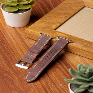 Handmade Leather Watch Strap For Apple