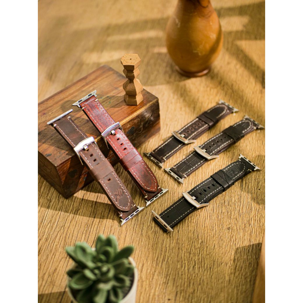 Handmade Leather Watch Strap For Apple