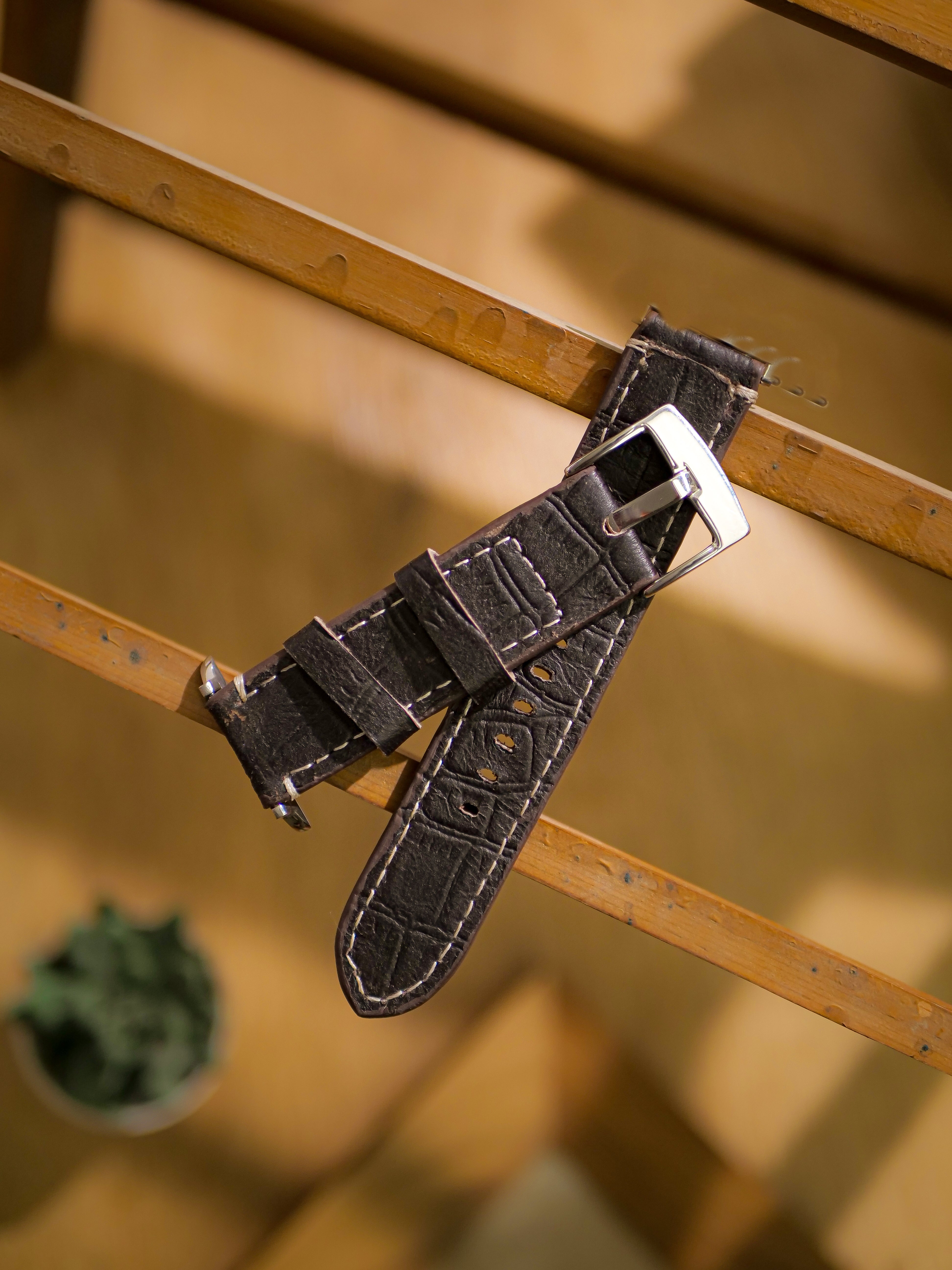 Standard 22mm-Handmade Leather Watch Strap-Croco Style