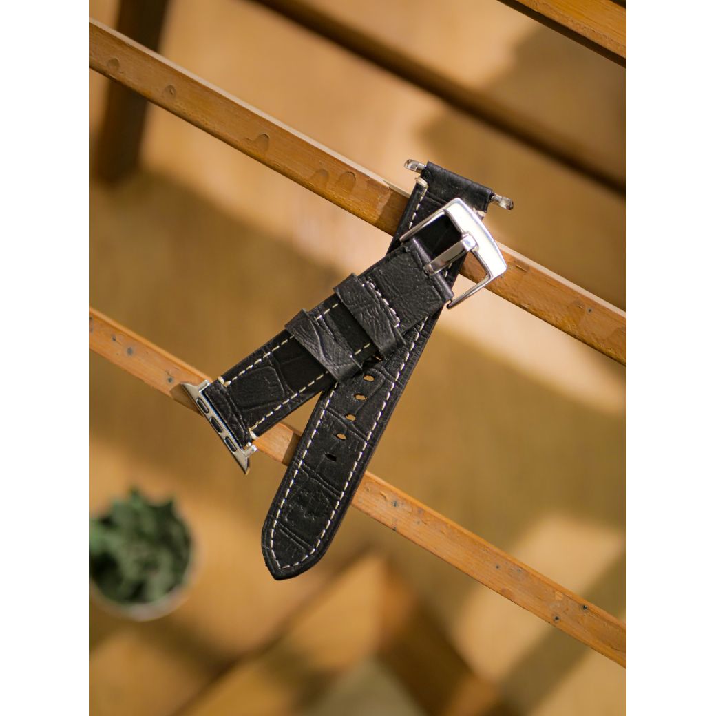 Handmade Leather Watch Strap For Apple-Croco Style