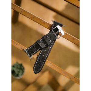 Handmade Leather Watch Strap For Apple-Croco Style