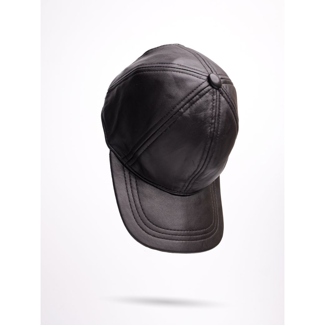 Pure Leather Cap With Adjustable Clip-Brown