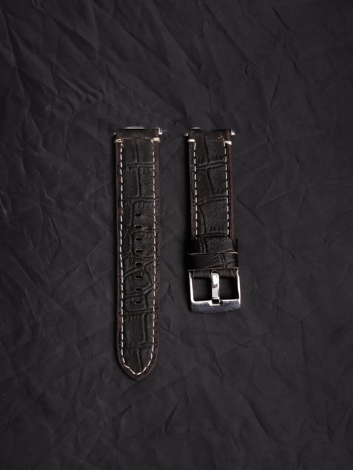 Standard 22mm-Handmade Leather Watch Strap-Croco Style