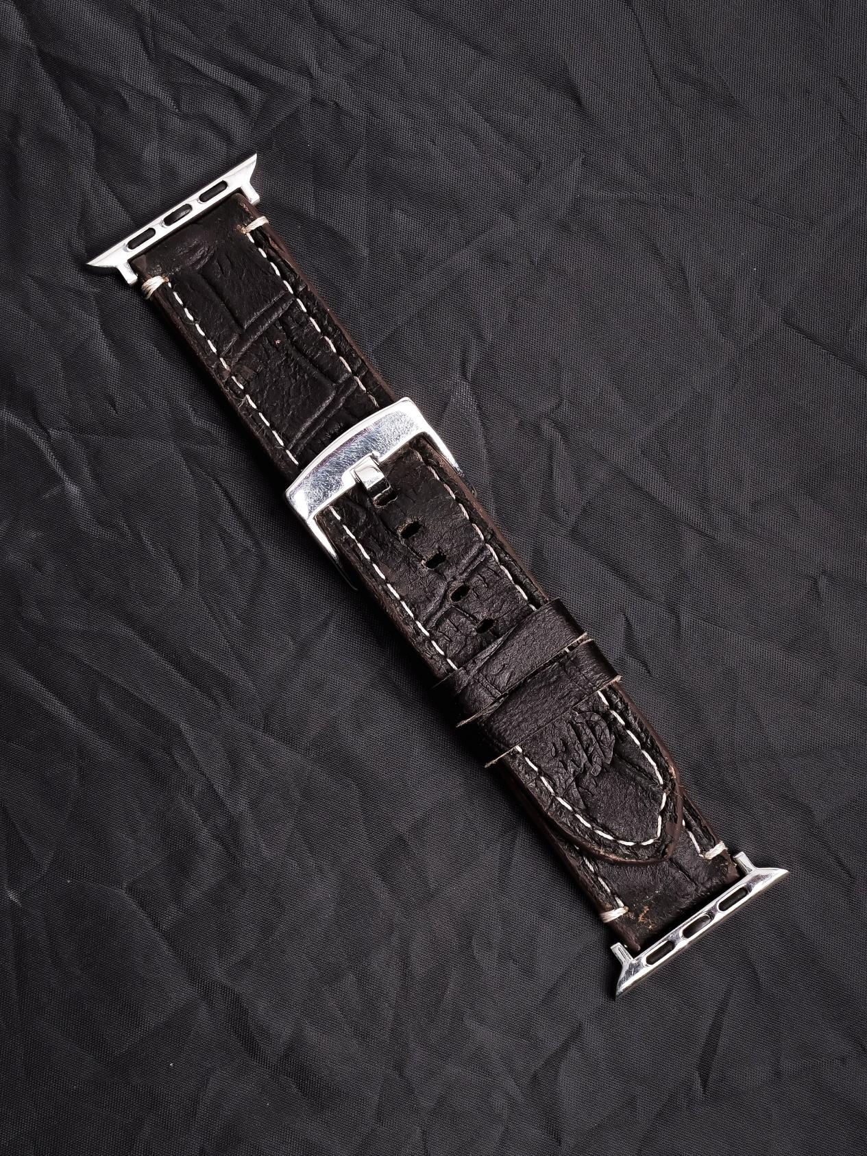 Handmade Leather Watch Strap For Apple-Croco Style