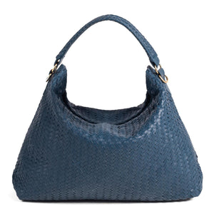 Handmade Woven Original Leather Bag-Blue