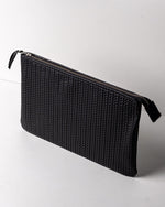 Load image into Gallery viewer, Coffer Mini Handwoven Leather Zipper Clutch-Black

