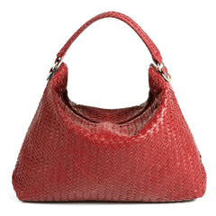 Handmade Woven Original Leather Bag-Red