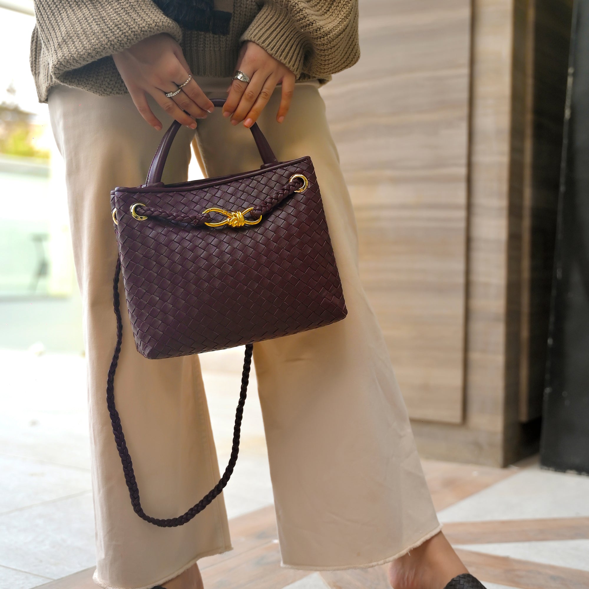 Eight Handwoven Womens Leather Bag