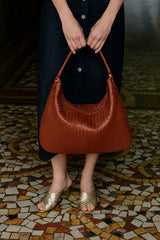 Handmade Woven Original Leather Bag-Red