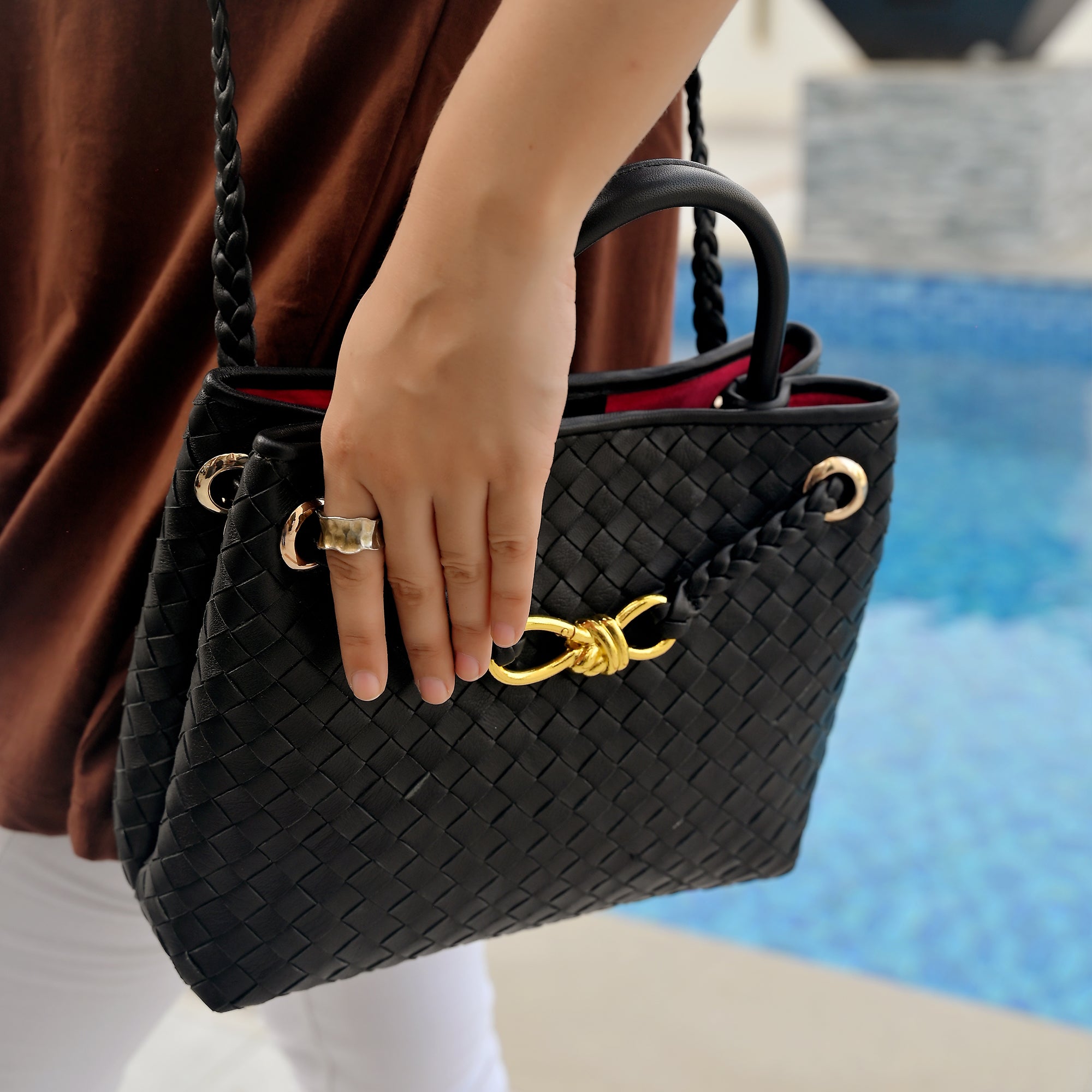 Eight Handwoven Womens Leather Bag