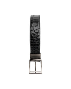 Mens 2in1 Croc Textured Style Reversible Leather Belt