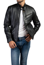 Load image into Gallery viewer, The Bravo Mens Leather Jacket-Black
