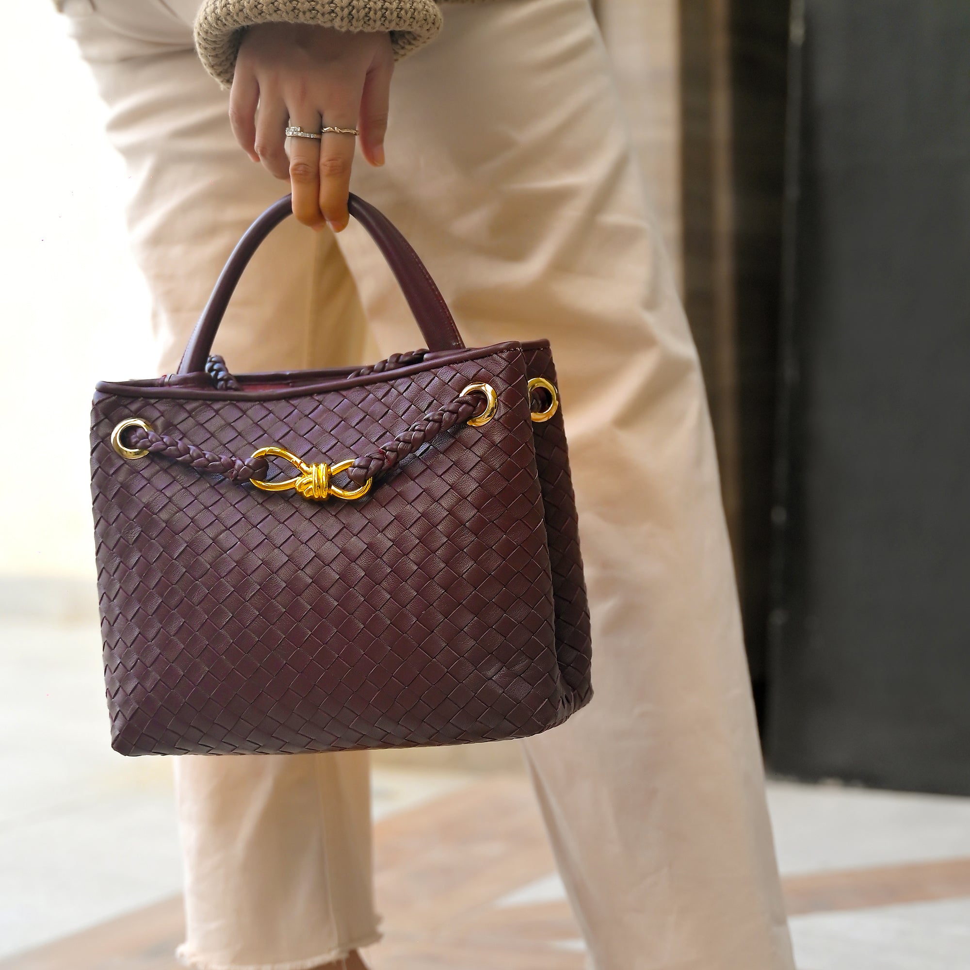 Eight Handwoven Womens Leather Bag