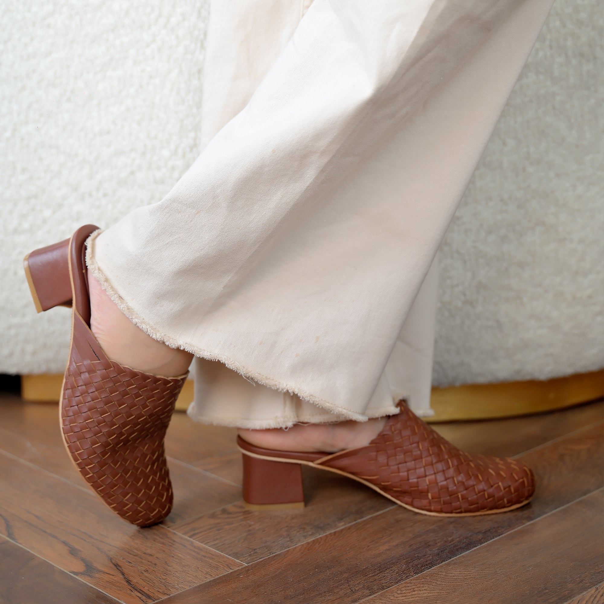 Tana Womens Handwoven Leather Heels