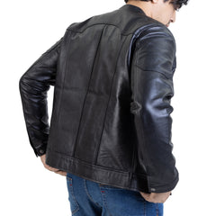 Mens Urban Style Leather Jacket Black