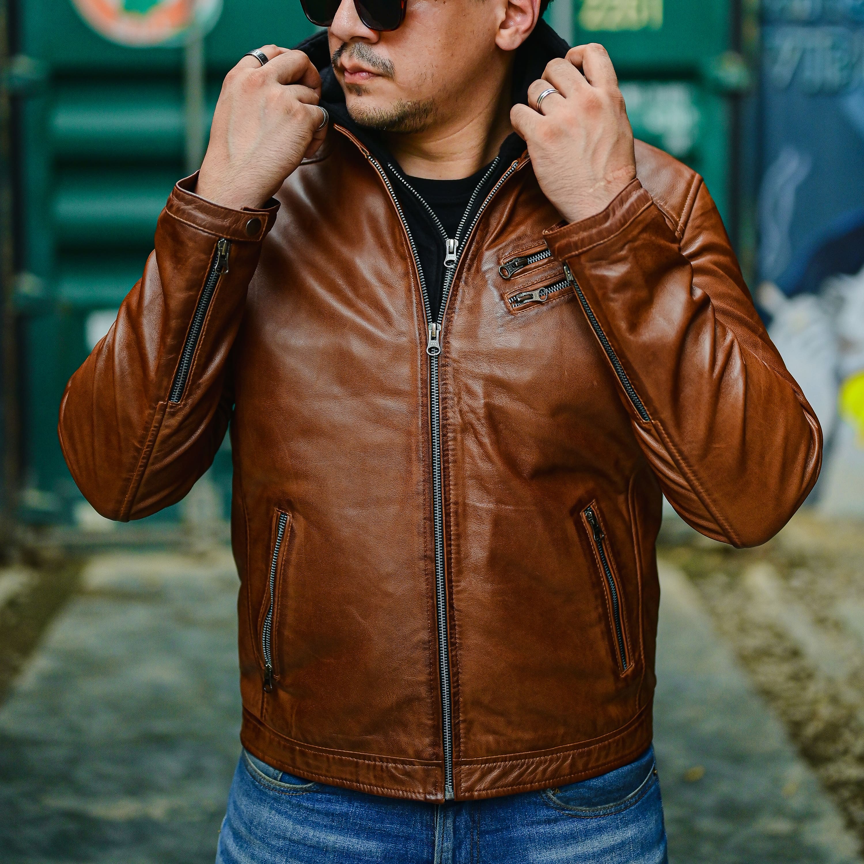 New look vintage leather jacket hotsell