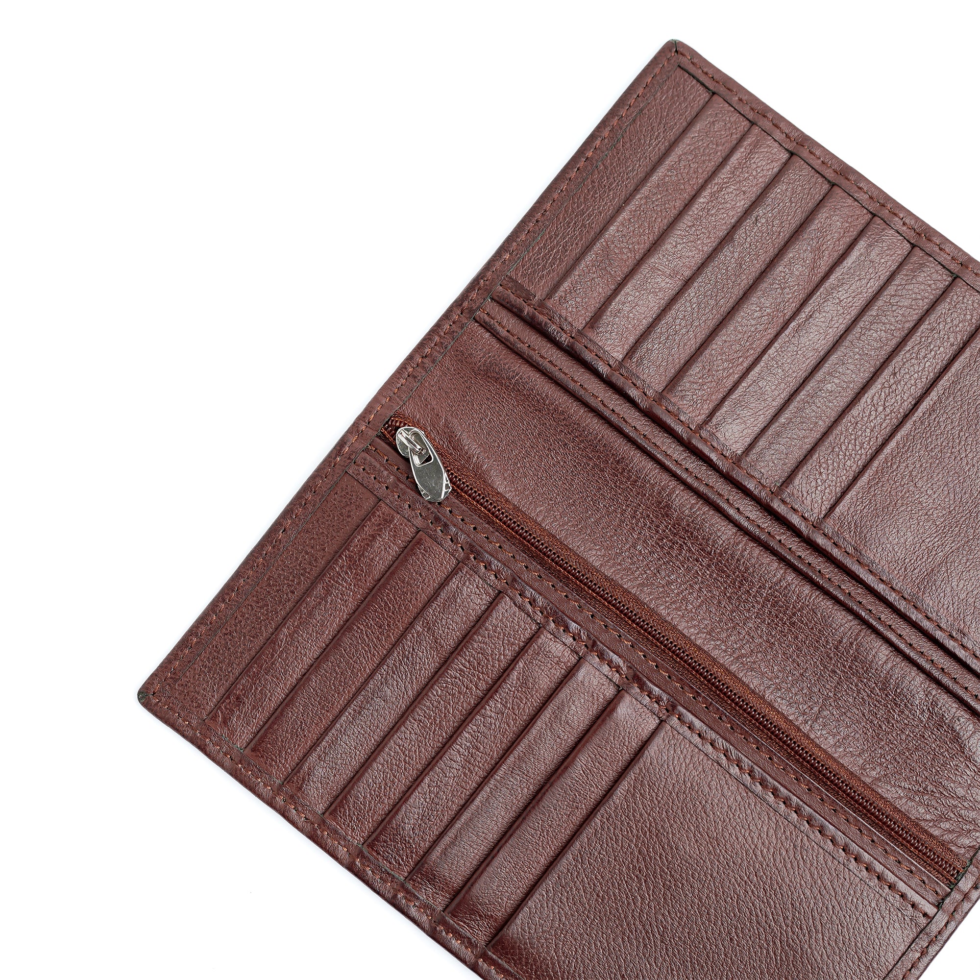 Executive Leather Long Wallet - Vintage Brown