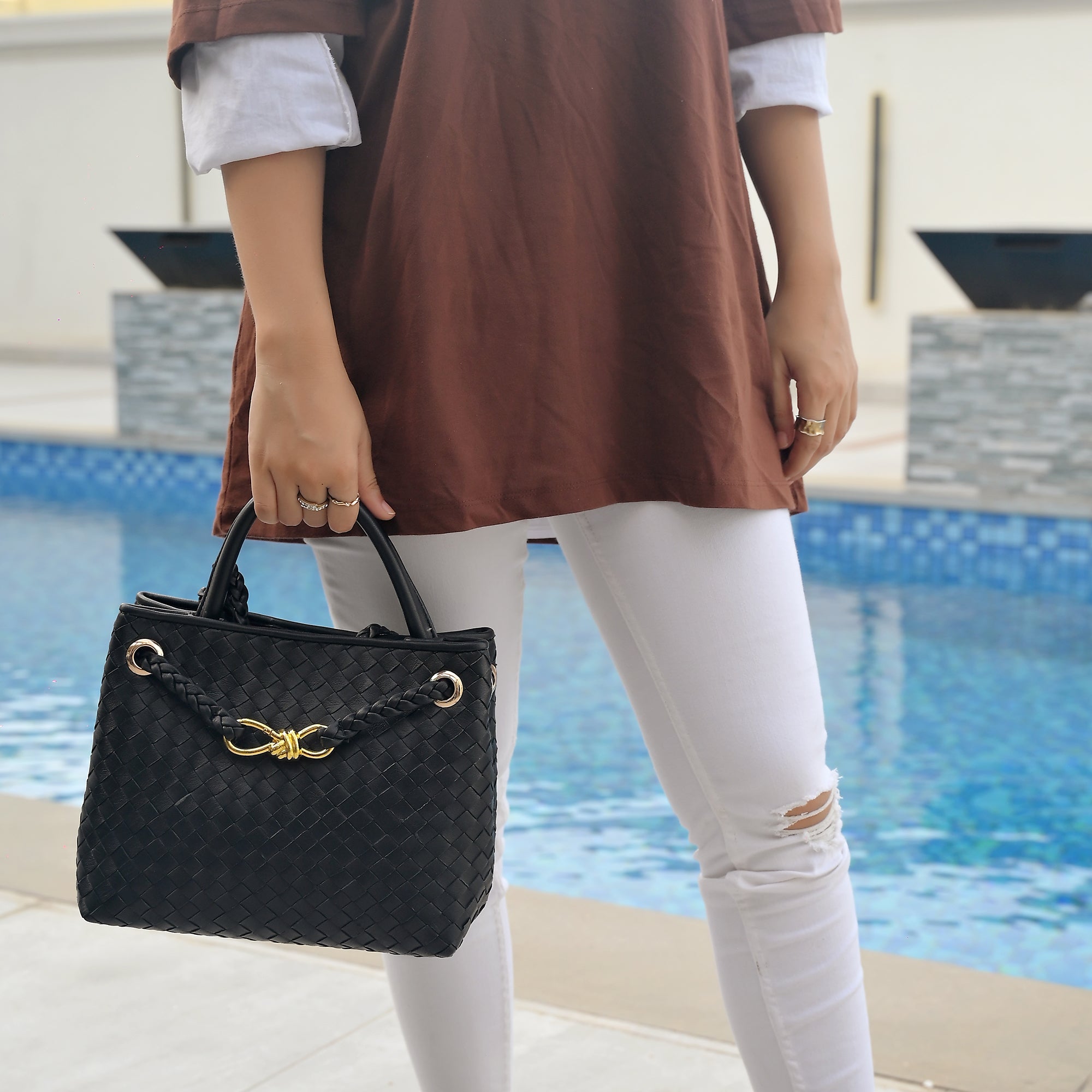Eight Handwoven Womens Leather Bag