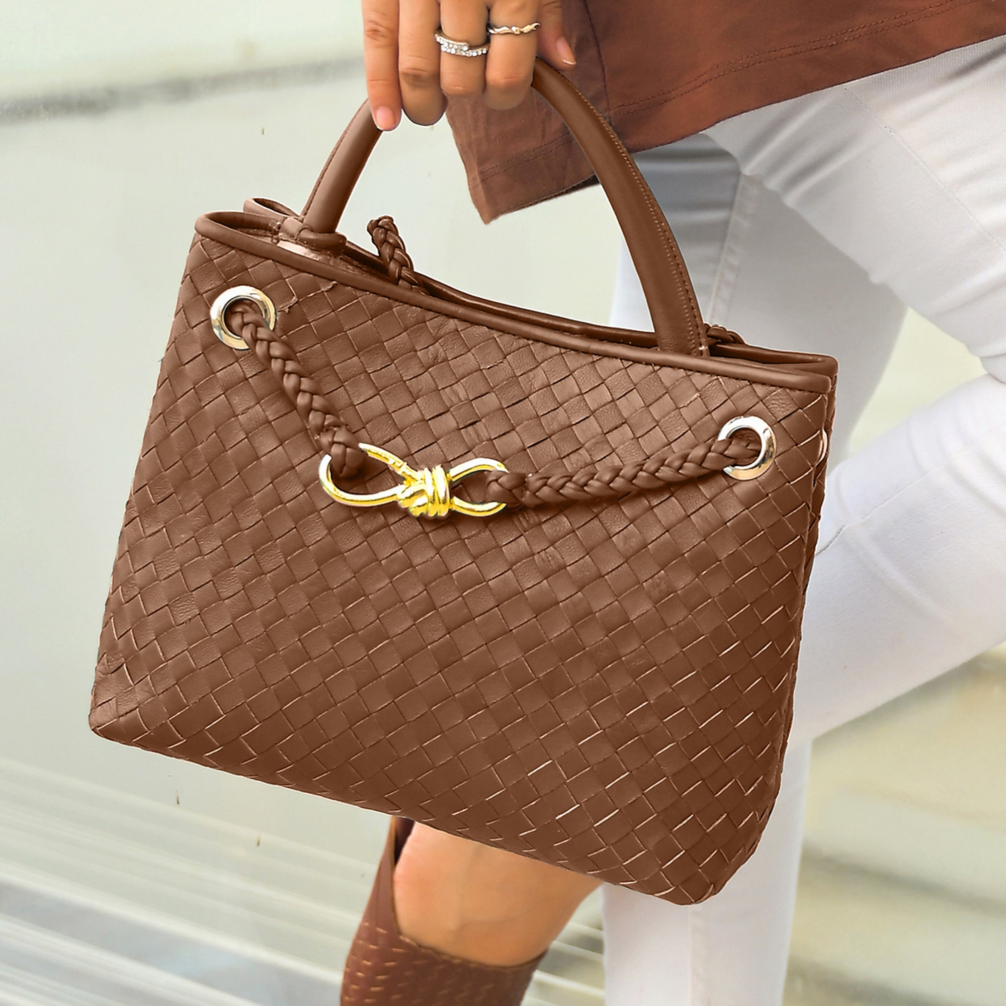 Eight Handwoven Womens Leather Bag