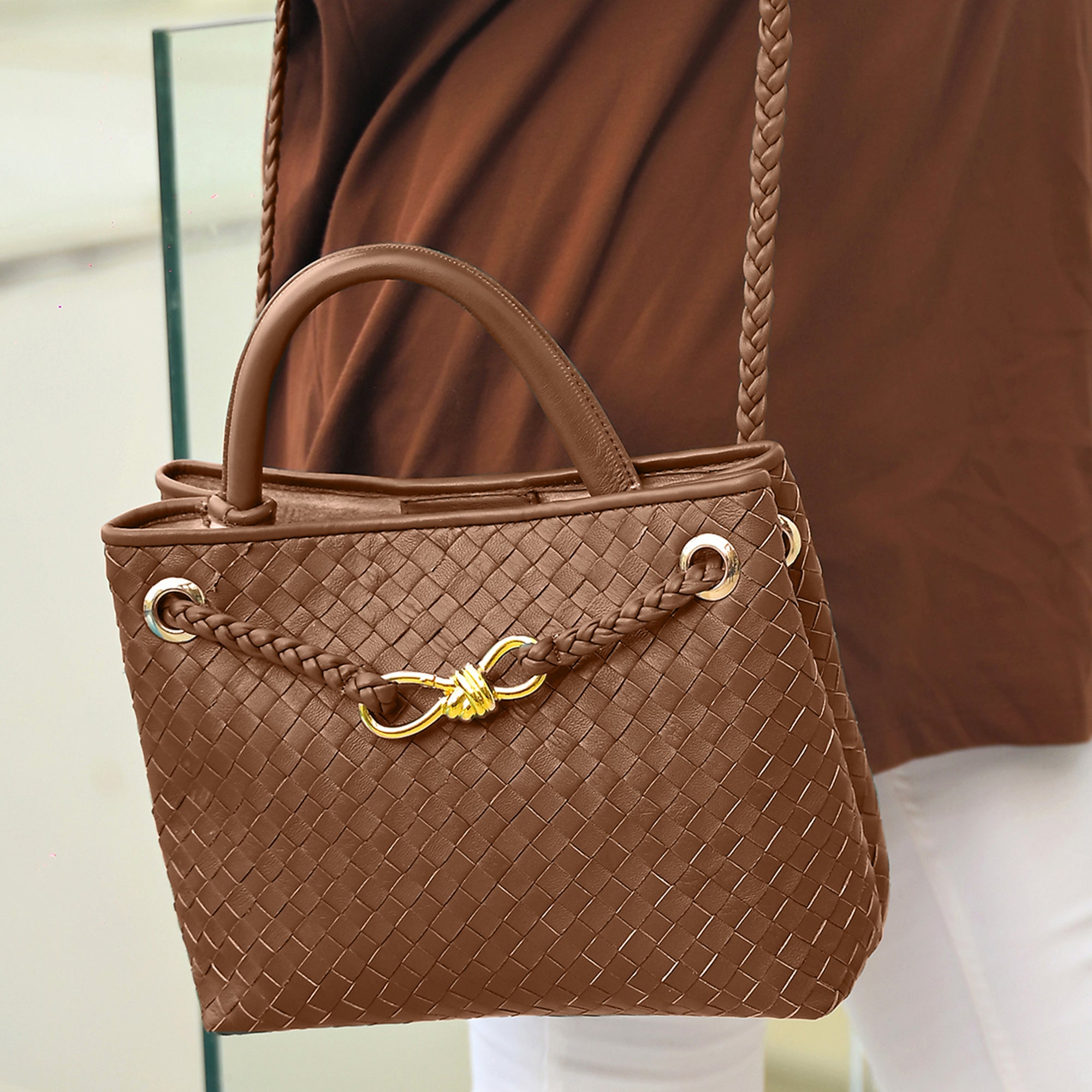 Eight Handwoven Womens Leather Bag