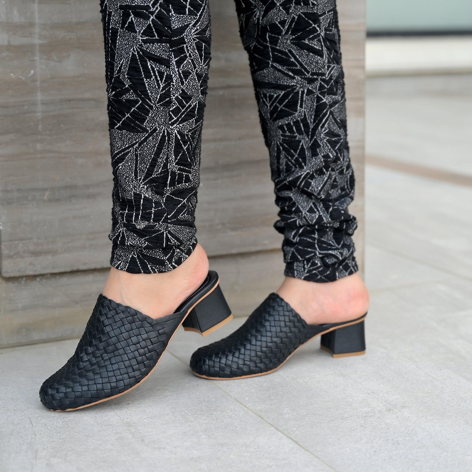 Tana Womens Handwoven Leather Heels