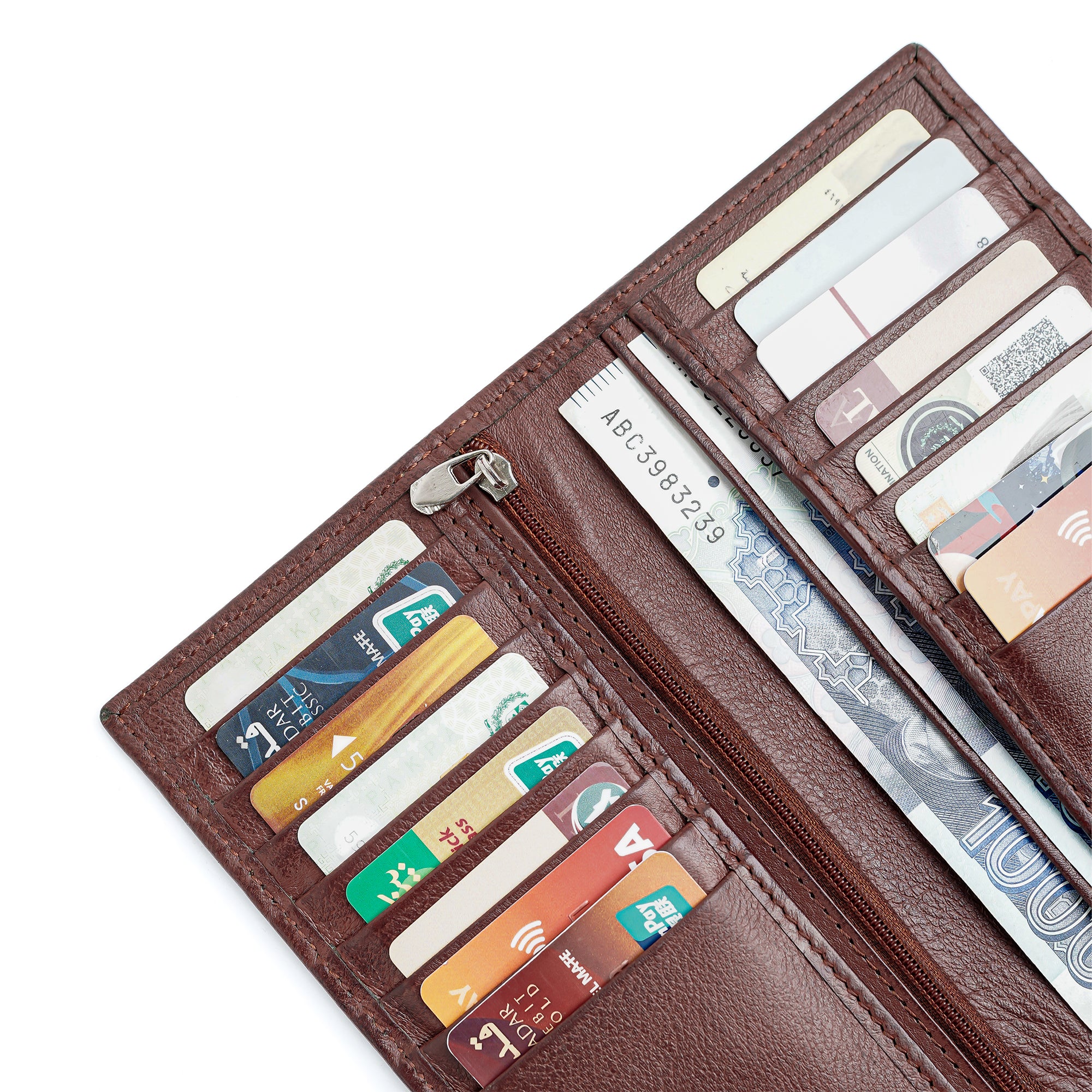 Executive Leather Long Wallet - Vintage Brown