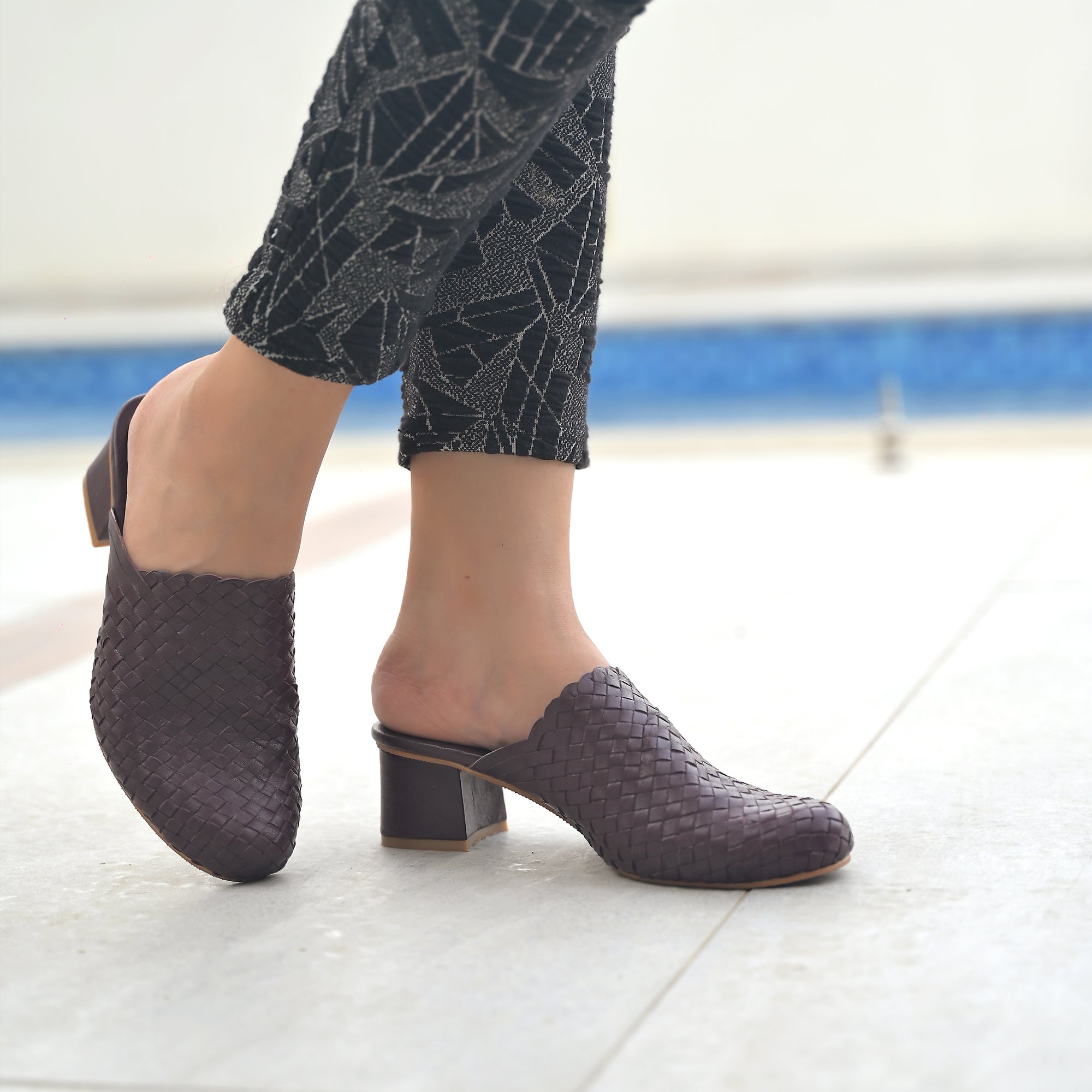 Tana Womens Handwoven Leather Heels