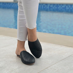 Tana-Womens Handwoven Leather Mules