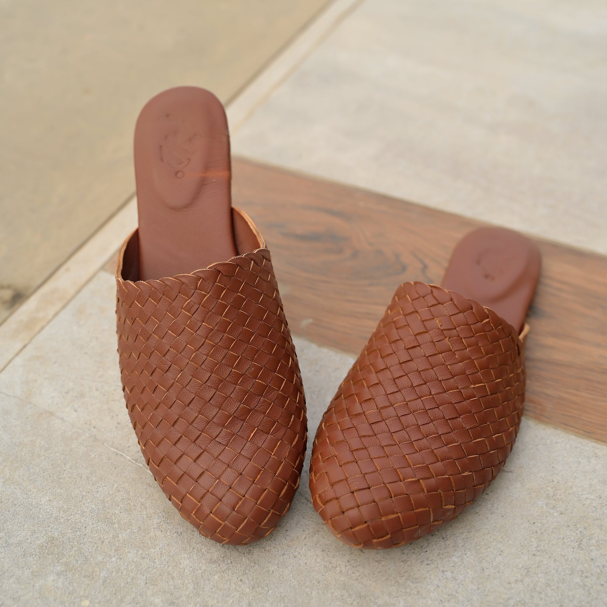 Tana-Womens Handwoven Leather Mules