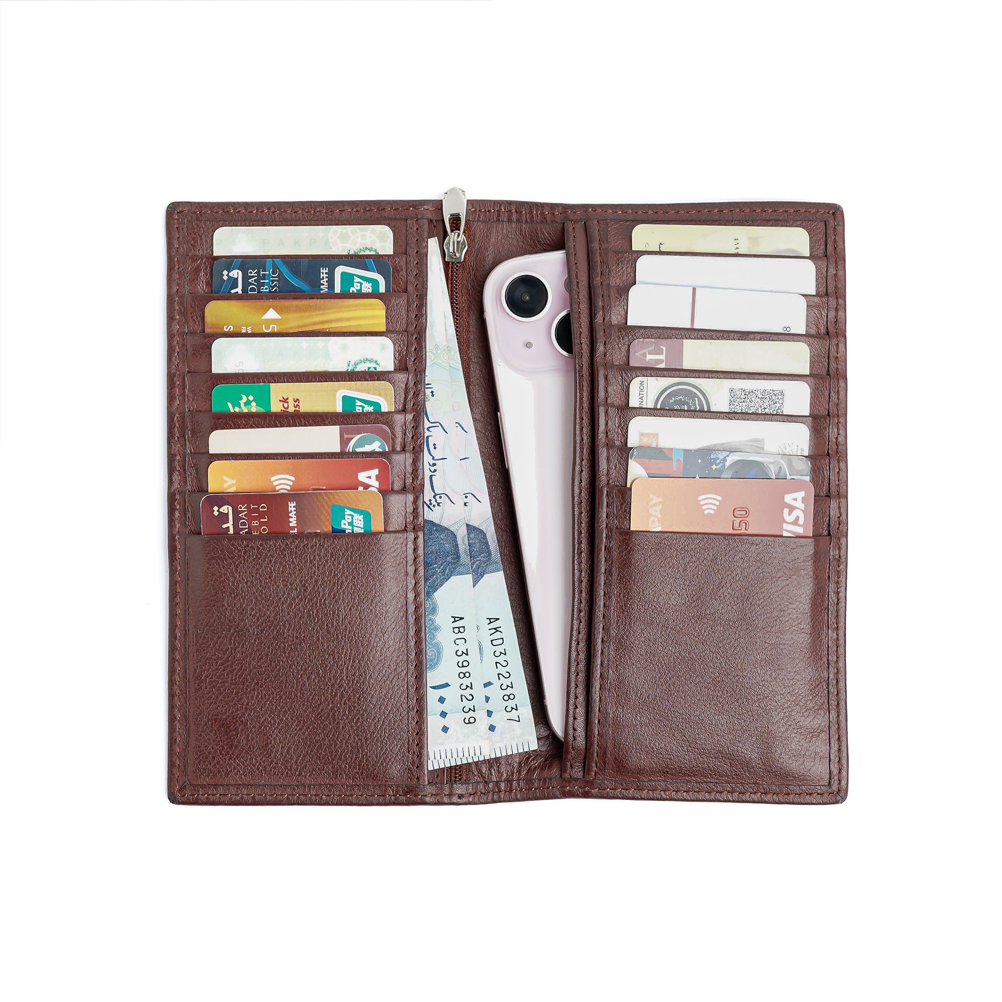 Executive Leather Long Wallet - Vintage Brown