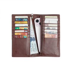 Executive Leather Long Wallet - Vintage Brown