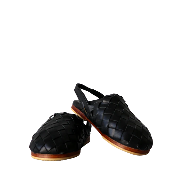 Handwoven Leather Mules For Kids