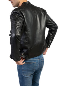 Alpha Mens Leather Jacket-Black