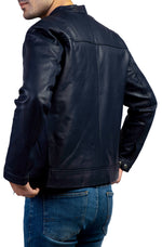 Load image into Gallery viewer, Blue Mens Pure Sheep Leather Jacket
