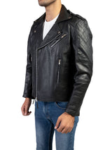 Load image into Gallery viewer, The Biker Mens Leather Jacket-Black

