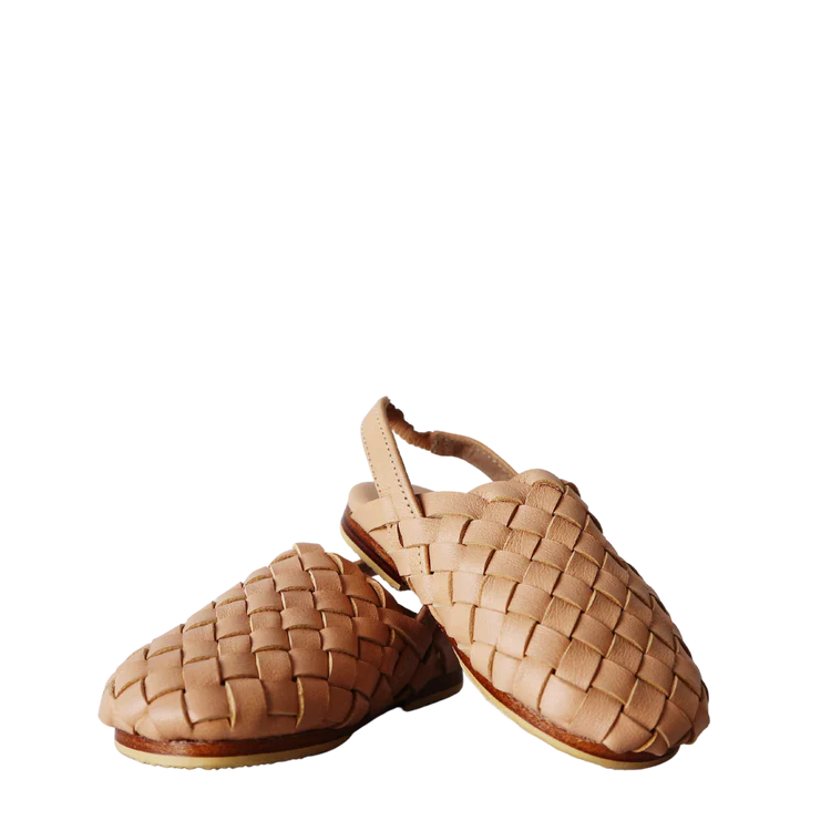 Handwoven Leather Mules For Kids