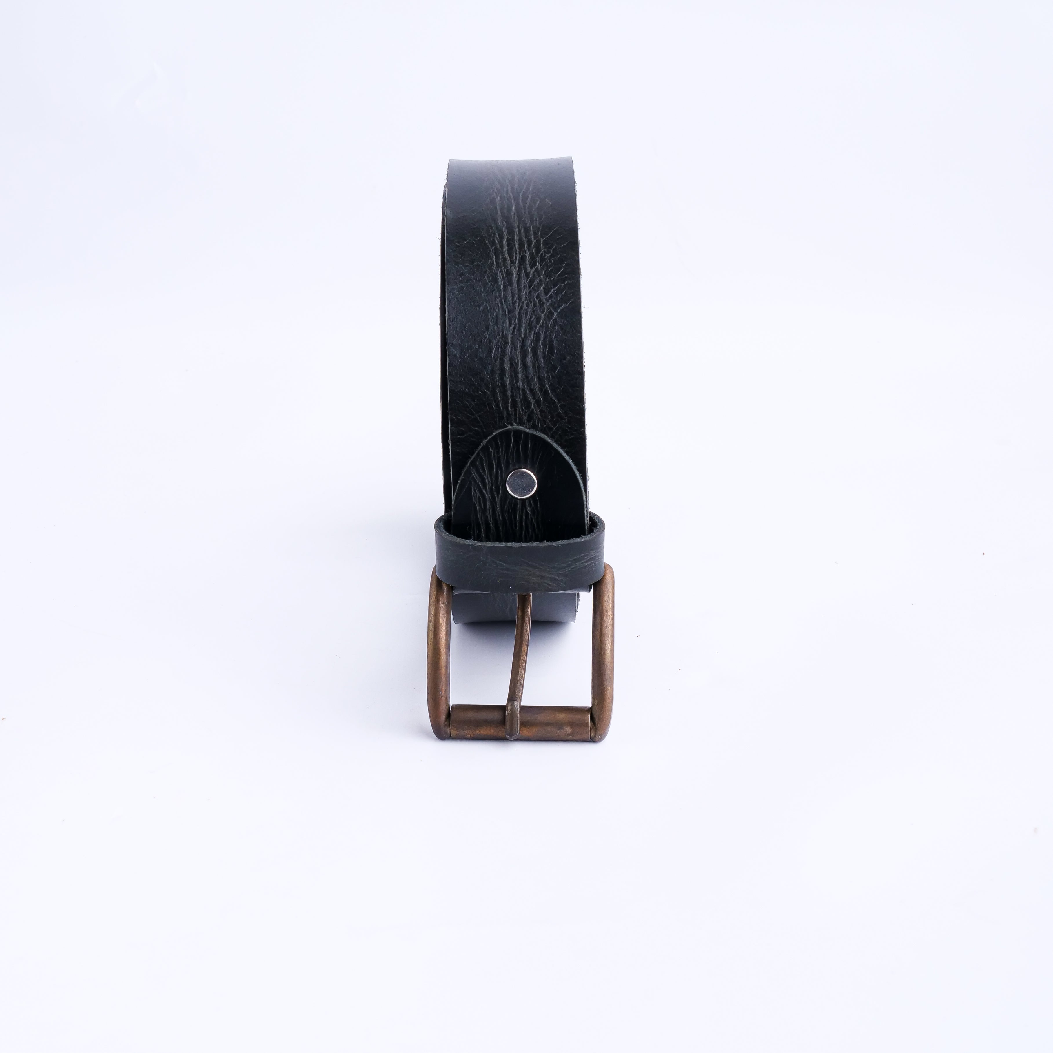 Rustic Leather Casual Jeans Belt For Men - Charcoal Black