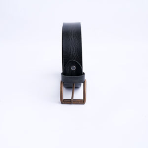 Rustic Leather Casual Jeans Belt For Men - Charcoal Black