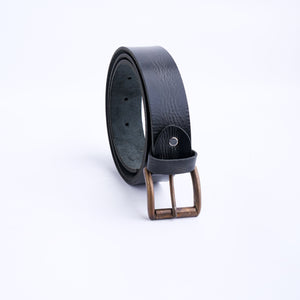 Rustic Leather Casual Jeans Belt For Men - Charcoal Black