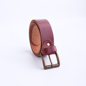 Rustic Leather Casual Jeans Belt For Men - Chestnut Brown