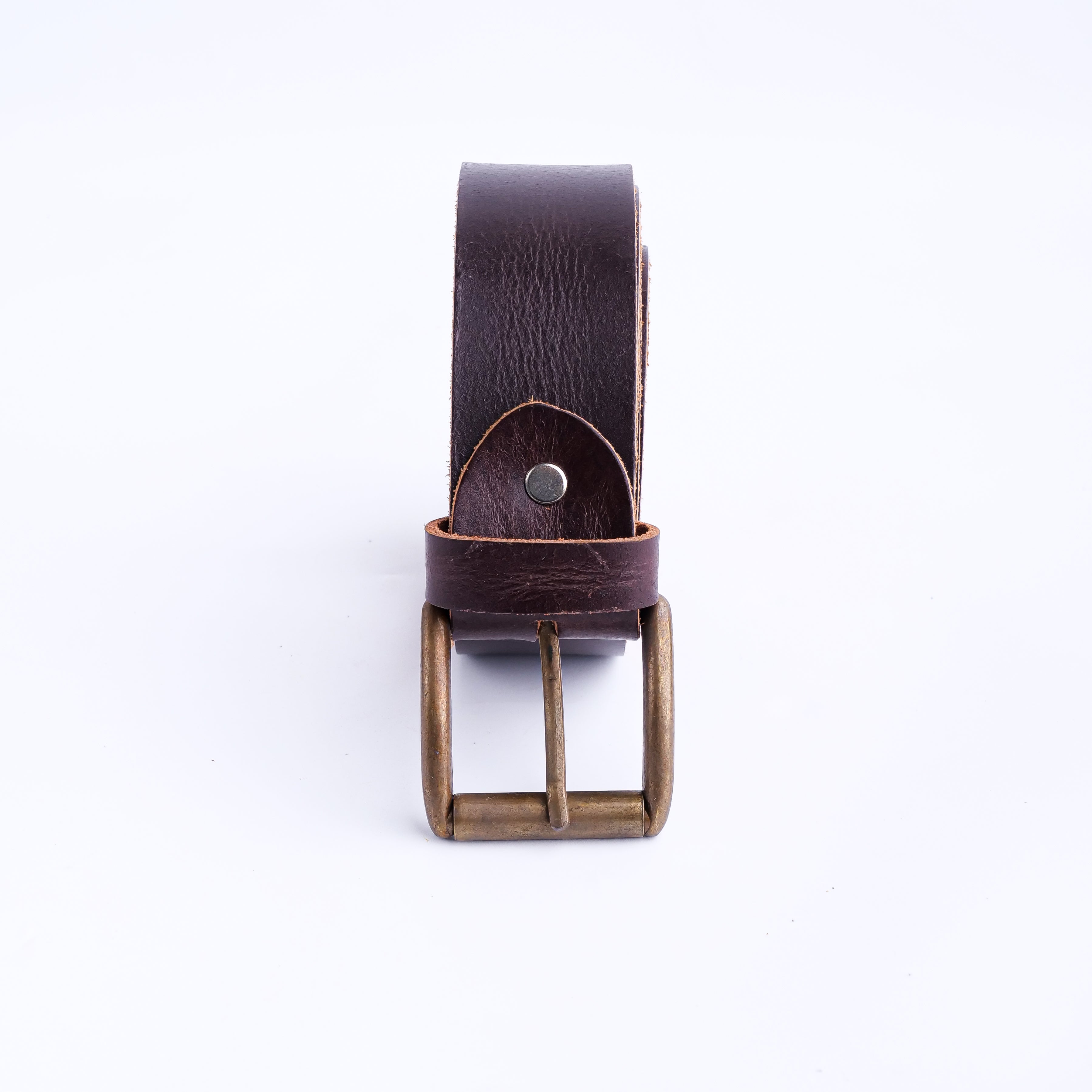Rustic Leather Casual Jeans Belt For Men - Chocolate Brown